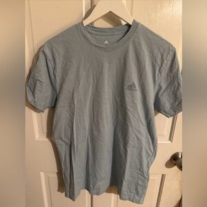 adidas Men's Pale Blue Logo Crew Tee